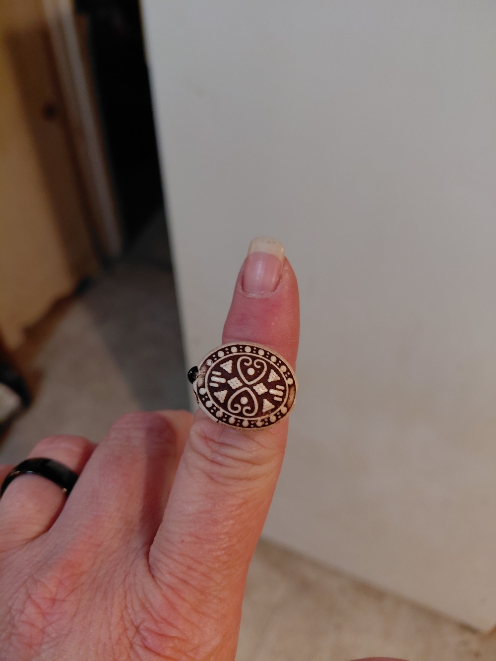Tribal Oval Ring - Brown Patina Finish